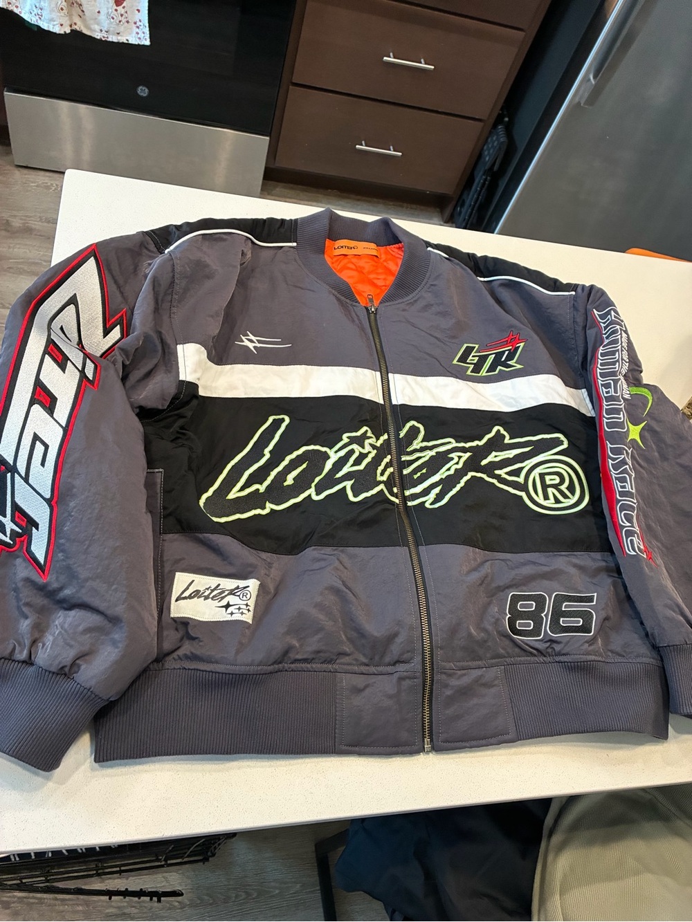 Lotto Performance Men’s Gray Racing Jacket - Branding